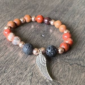 Jasper Sandalwood Lava stone Bracelet
